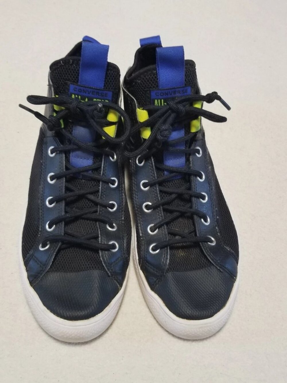 Converse (Men 7.5 / Women 9.5) Black High Top Slip On Leather Sneakers Shoes